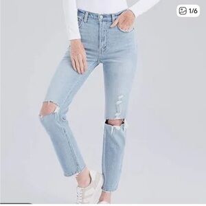 Abercrombie & Fitch Women's Ultra High Rise Ankle Straight Jeans